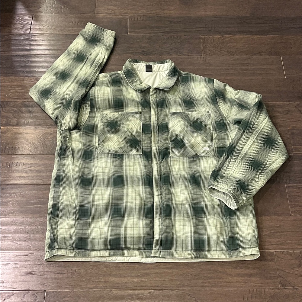 The North Face Afterburner Flannel Shirt Jacket Reversible Green Mens Size 3XL